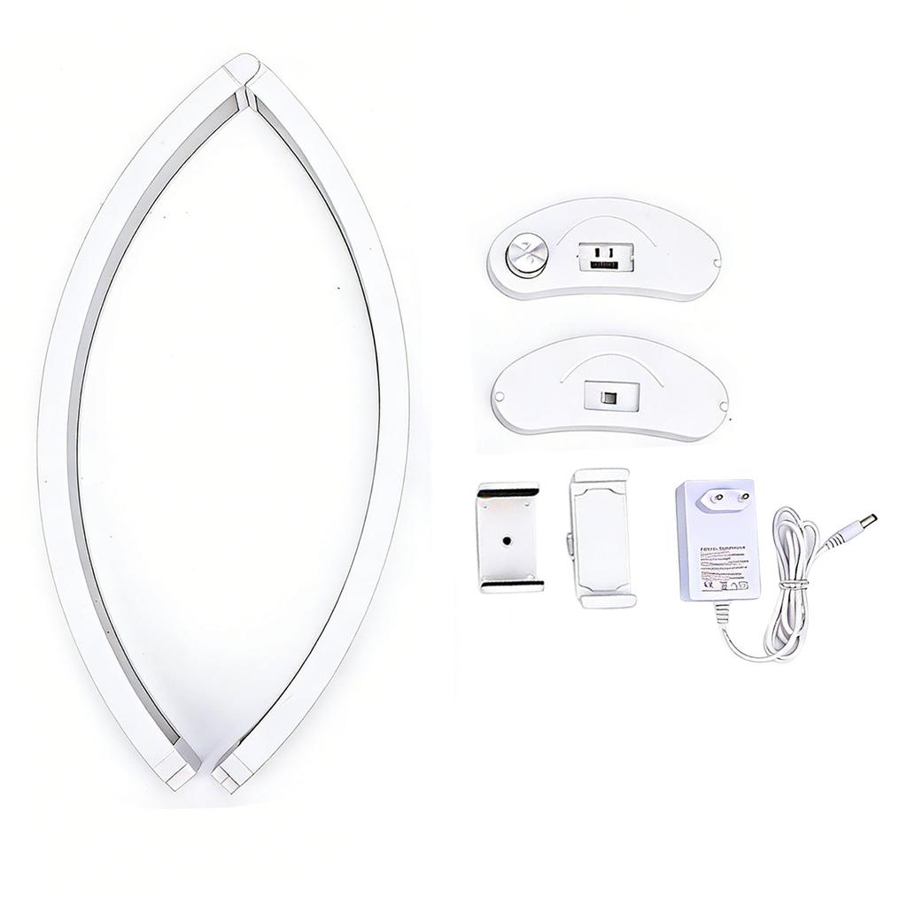 Half Moon Desk Lamp 40W Shadowless LED Nail Art Table Lamp with Adjustable Brightness Color Temperature Phone Stand for