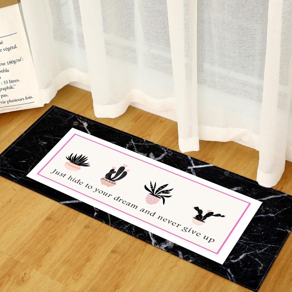 Marble Bathroom Non-Slip Door Mat Bathroom Absorbent Floor Mat Kitchen Dirt-Resistant Long Living Room Carpet