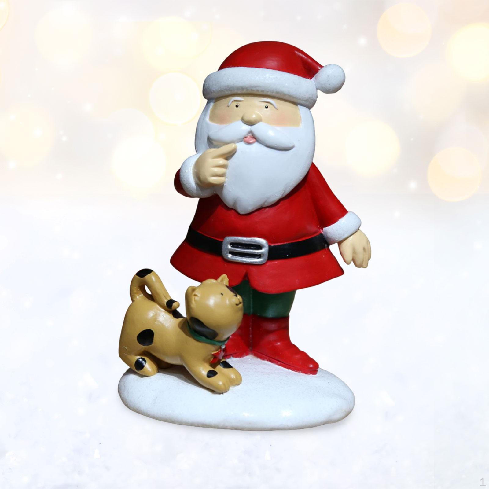 

Рождественская статуэтка Санта-Клауса, коллекционная скульптура, настольный подарок на праздник, миниатюрная фигурка из смолы для with Cat