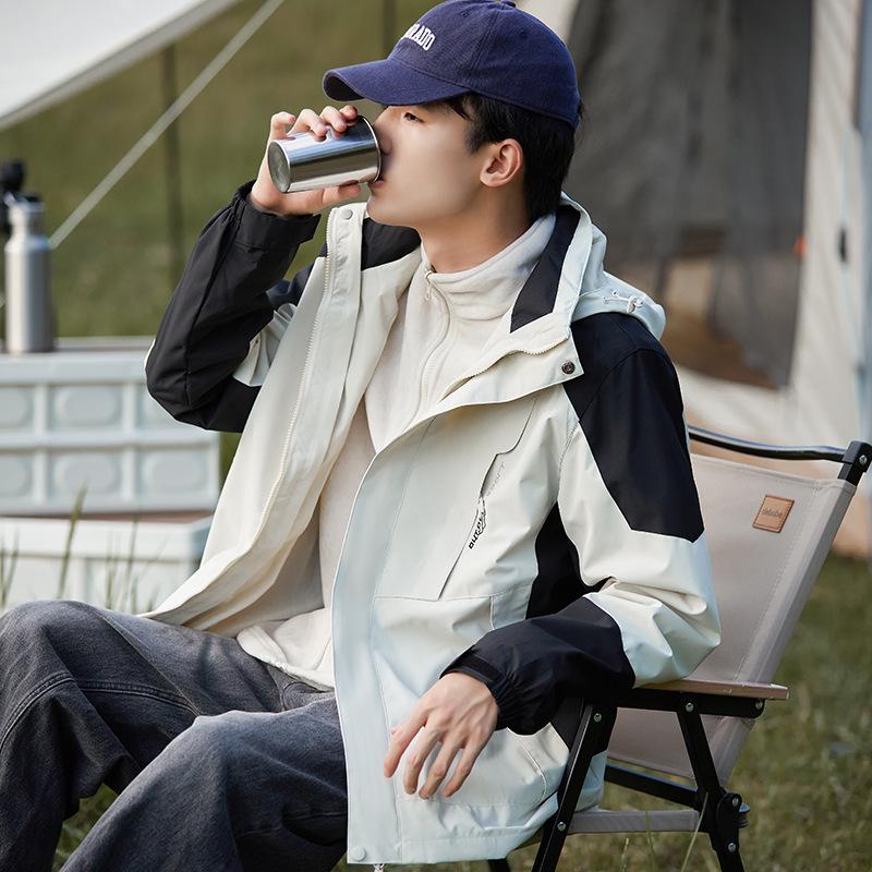 Mountain Couple Jacket Men's and Women's Three-in-one Removable Two-piece Set Custom Windproof and Waterproof Outdoor Trendy Jacket