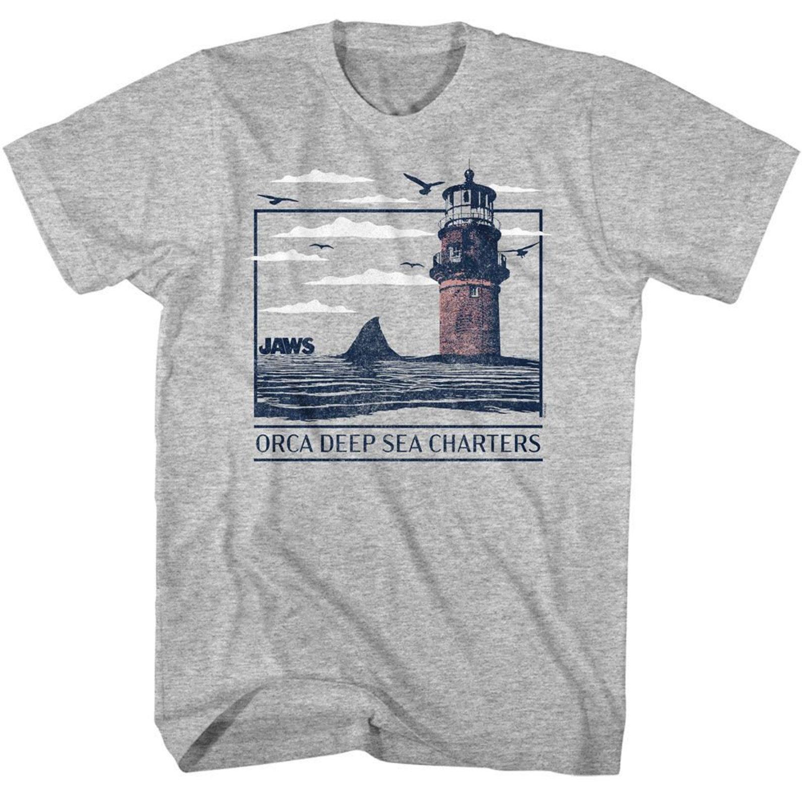 Jaws Orca Deep Sea Charters Gray Heather T-Shirt L