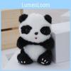 Adorable Plush Panda Keychain Cute Bear Pendant Soft Stuffed Animal Toy For Bags