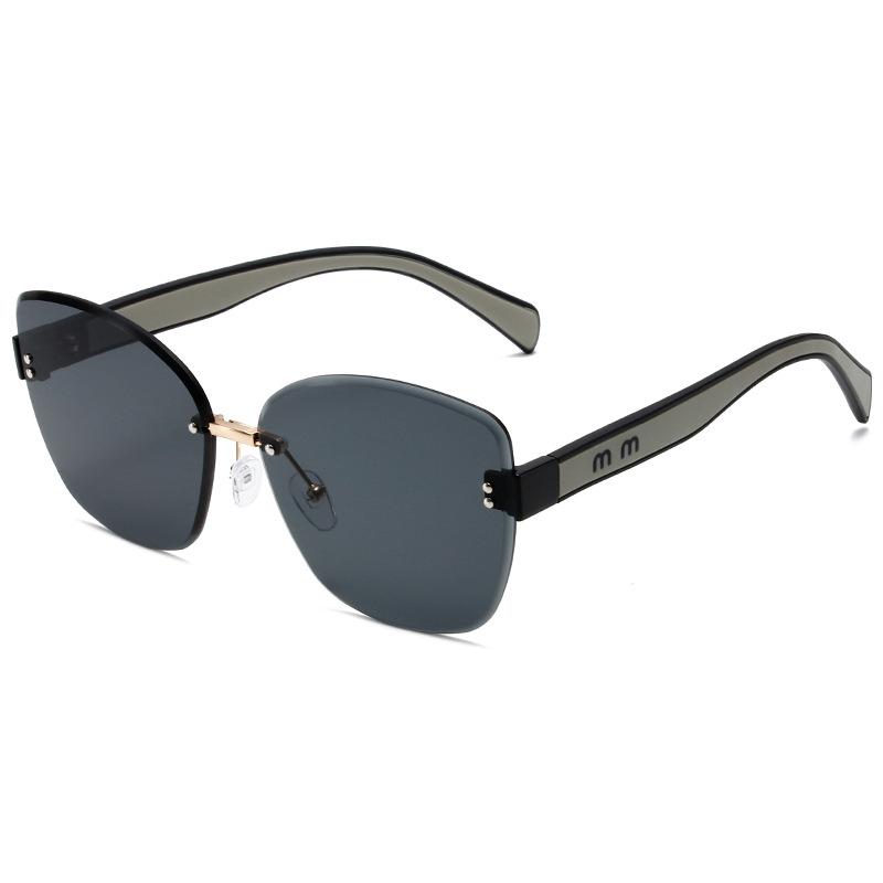 New Large Cat Eye Fashion Sunglasses for Women UV Protection Trendy Without Frame Cutting Edge DS-8208