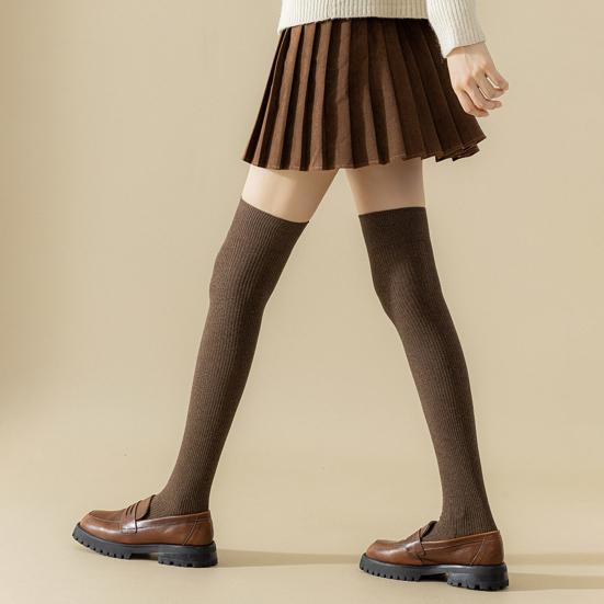 Women Thigh High Socks Extra Long Over The Knee Socks Thick Cotton Knit Boot Stockings Winter Leg Warmers