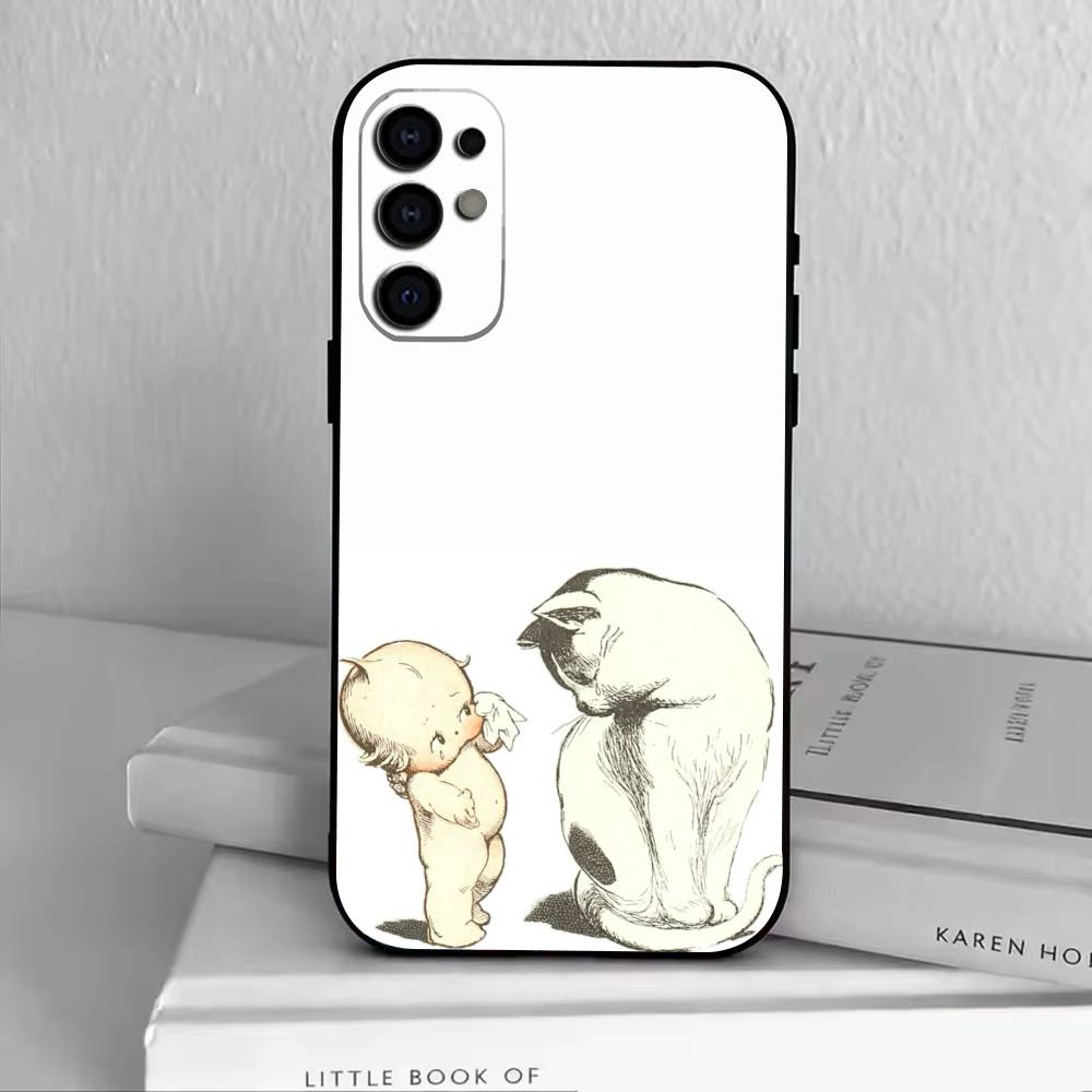 

Lovely Kewpie Baby Phone Case Black Silicone Soft For Samsung S25,S24,S21,S22,S23,S30,Ultra,S20,Plus,Fe,Lite Samsung S20plus5G