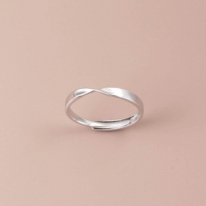 S925 Sterling Silver Women s Mobius Open Ring - Simple, Cool Style for Index or Tail Finger Adjustable Open