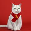 Yousheng Red Knitted Cat Scarf Chinese New Year Pet Scarf Embroidered Fortune Scarf for Cats Small Dogs Spring Festival Dress-up Accessory