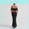 Sexy Off Shoulder Bodycon Dress With Spliced Milk Silk Fabric For Summer Casual Wear
