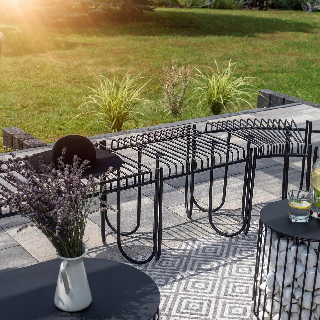 KADAX Gartenbank Parkbank Metall 50cm