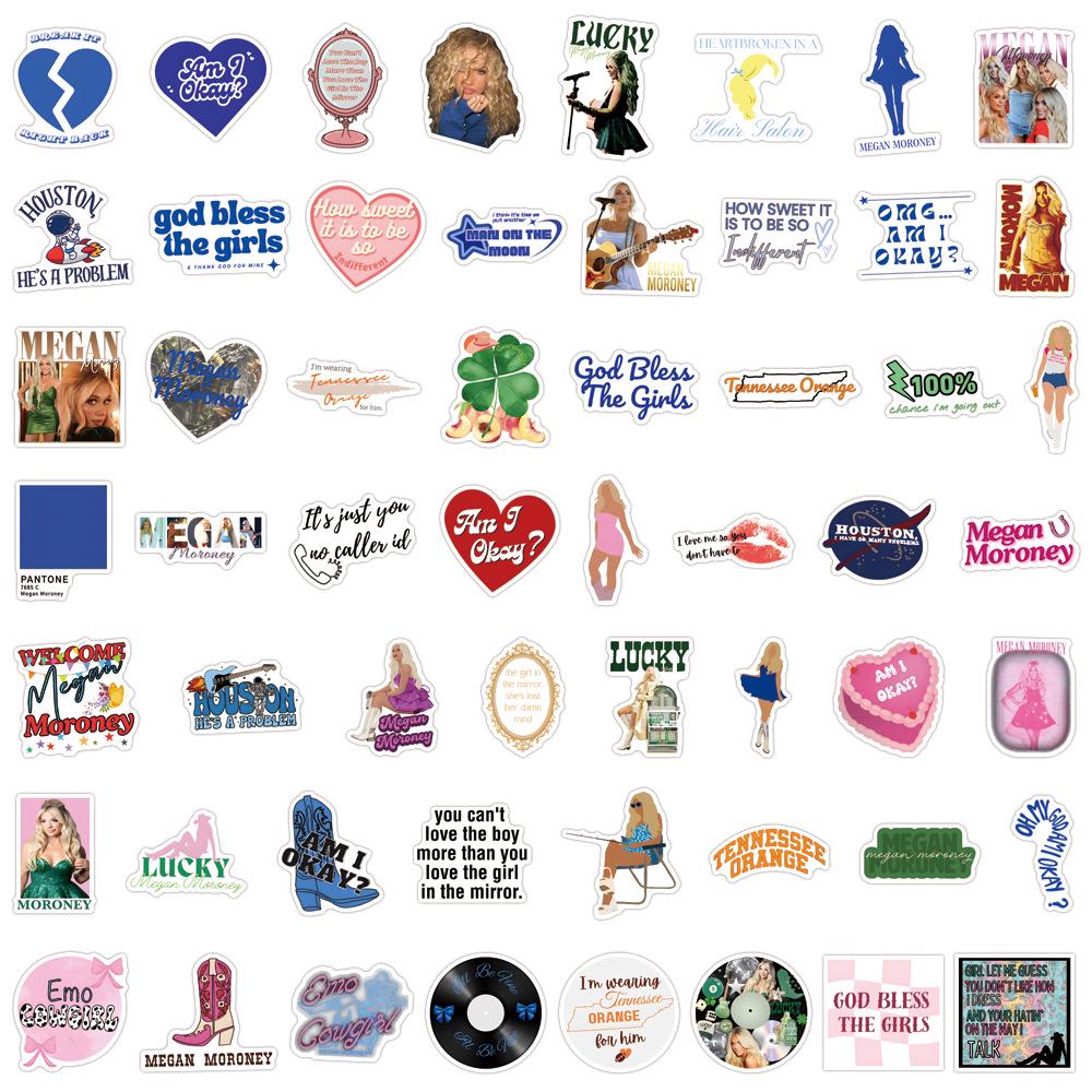 

Megan Moroney 55 Waterproof Stickers for Decoration - Perfect for Water Bottles and Computers