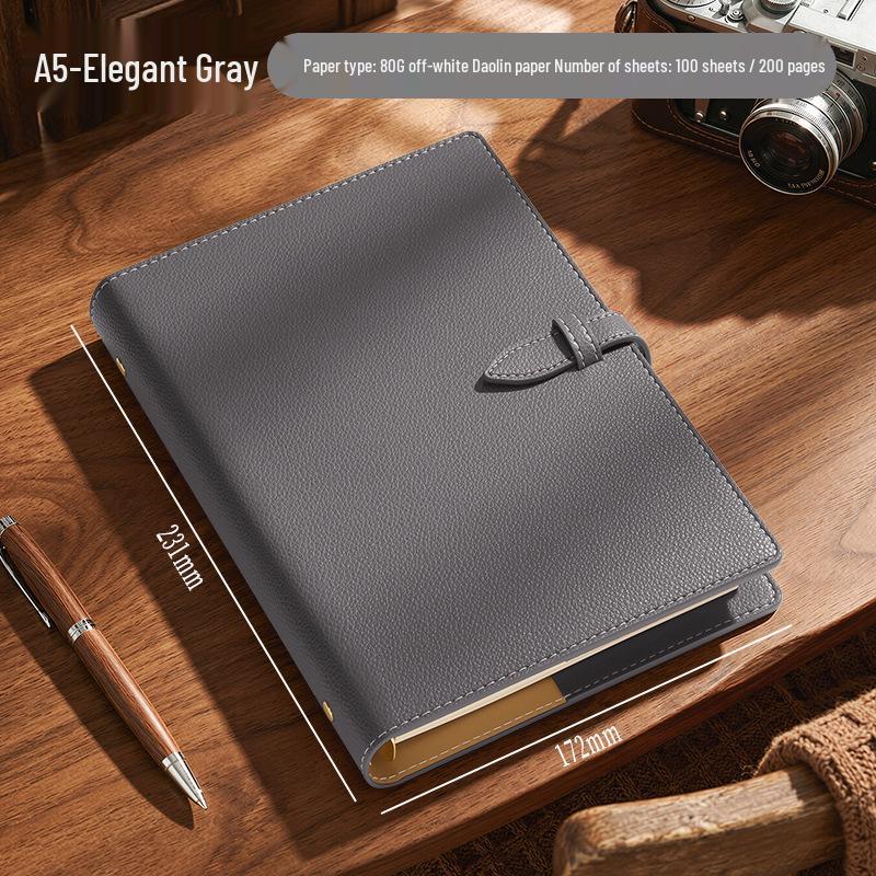 2026 A5 Loose-Leaf Notebook with Custom Logo, Thickened Business Design, Simple Retro Style. A5