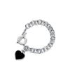 Classic Enamel Heart Bracelet for Women with Clasp Heart Pendant