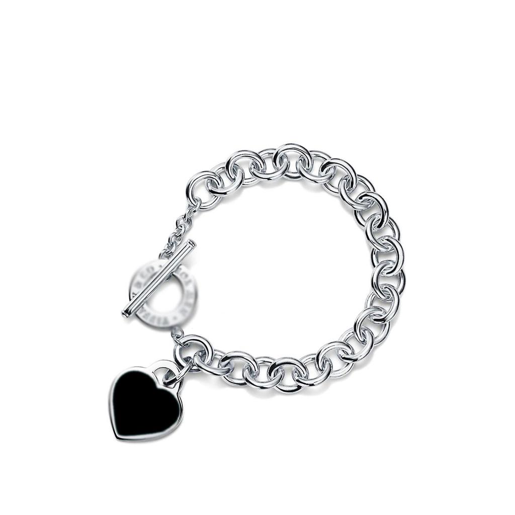 Classic Enamel Heart Bracelet for Women with Clasp Heart Pendant