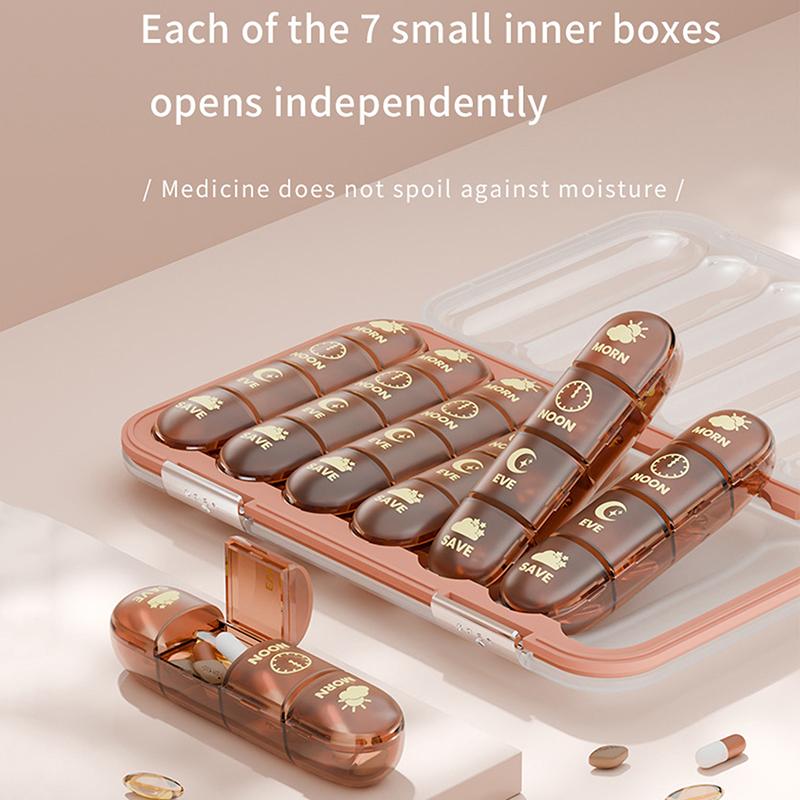 Portable 21/28 Grids Weekly Pill Box Medicine Dispenser Tablet Organizer Storage Boxes 7 Days Compartment Pill Case Container