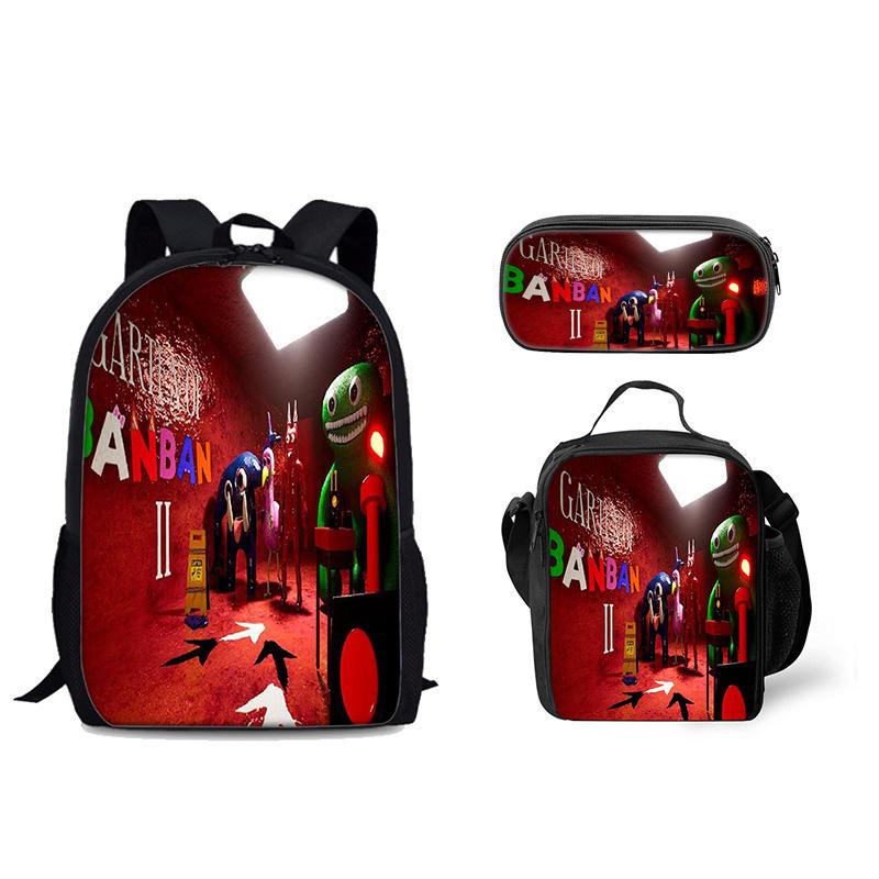 Classique Populaire Nouveauté Drôle Garten of banban Impression 3D 3 pièces/Ensemble élève Sacs d'école Sac à dos pour ordinateur portable Sac à dos Sac à lunch Trousse à crayons