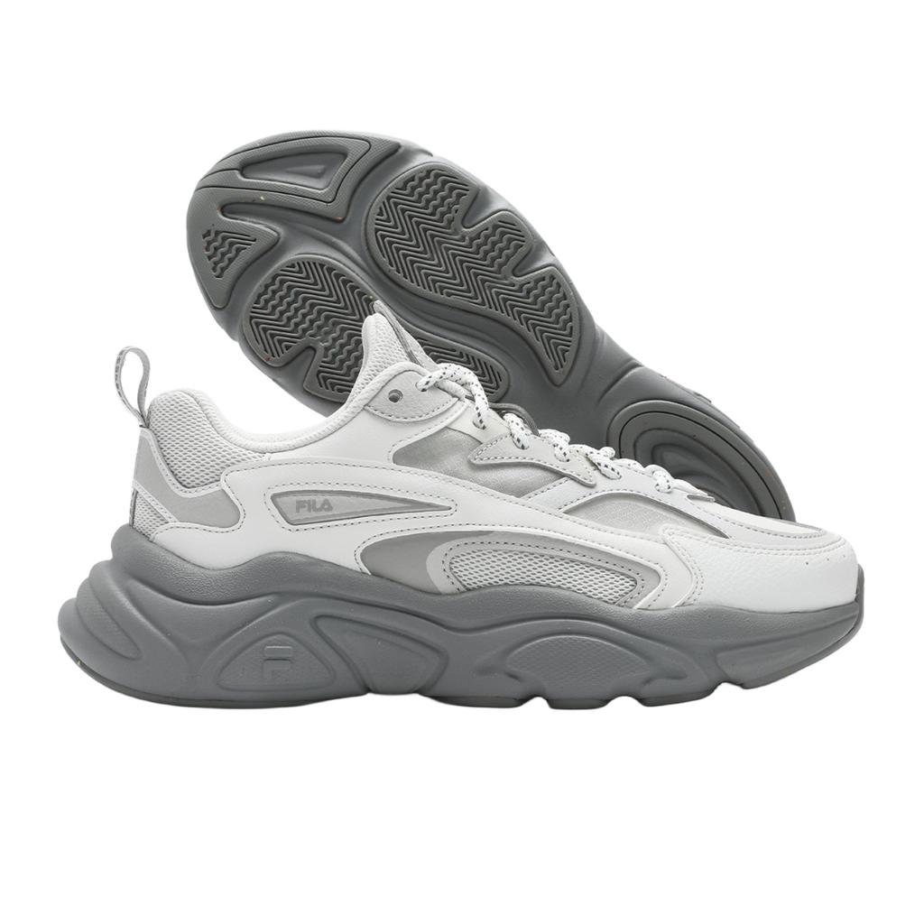 Fila Mars 1 Fabric Synthetic Leather TPU Thick Sole Versatile Low Top Casual Shoes Women Sneaker White Gray F12W422107FWB
