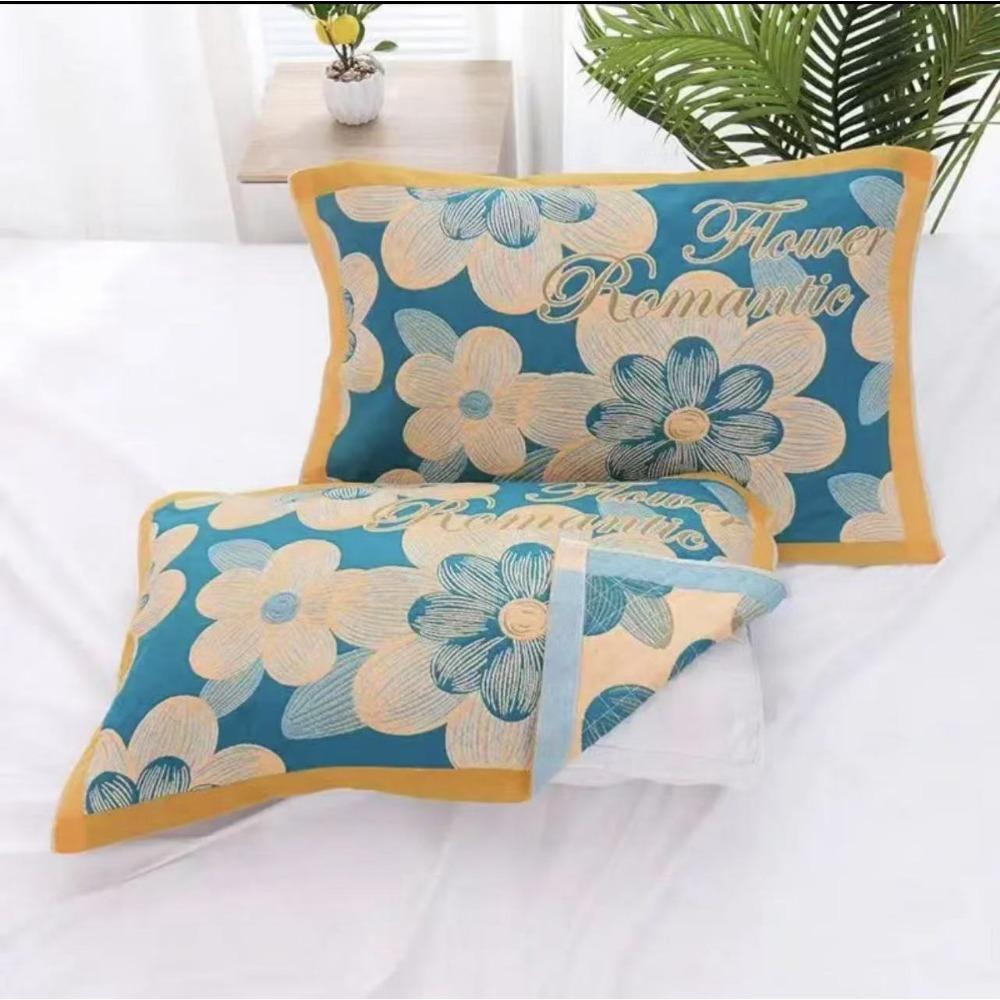 Gauze Multi-layer Pillow Towel Colored Woven Jacquard Cotton Student Children Couple Home Soft and Comfortable Large Pillow Towel