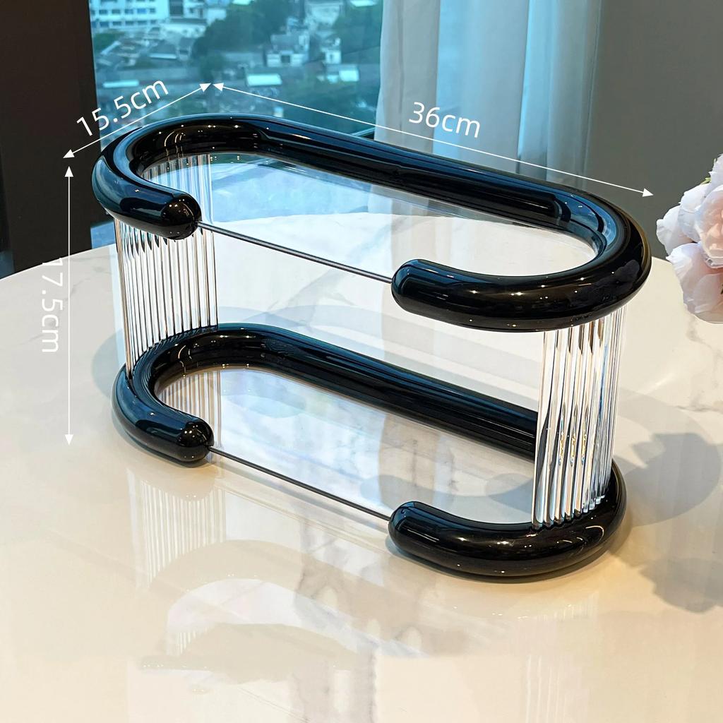 2/3-Tier Acrylic Makeup Shelf Stylish Perfume Storage Display Rack Spice Rack Organizer for Kitchen Makeup Organizer for Vanity