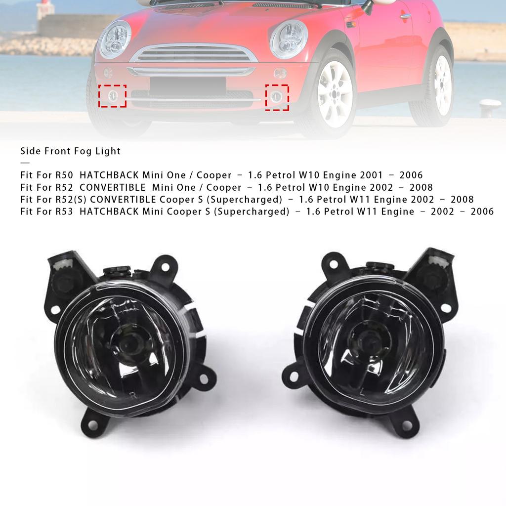 Areyourshop 1Pc/Pair Front Bumper Fog Lights for Mini Cooper One R50 R52 R53 63176925050