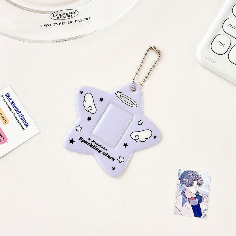 

Ins Cartoon Photocard Holder Acrylic Kpop Card Case Idol Photo Frame Photo Album Id Card Card Film Sleeve With Pendant Keychian фіолетовий