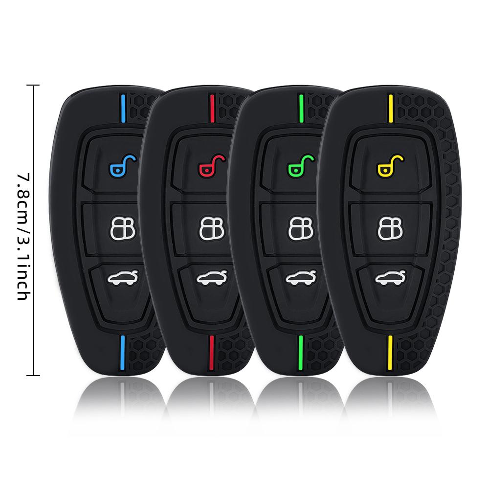 2026 New Silicone Car Key Pack for Ford ST Fiesta Focus Mondeo Ecosport Kuga Edge Escape Metallic Car Key Fob Case Accessories