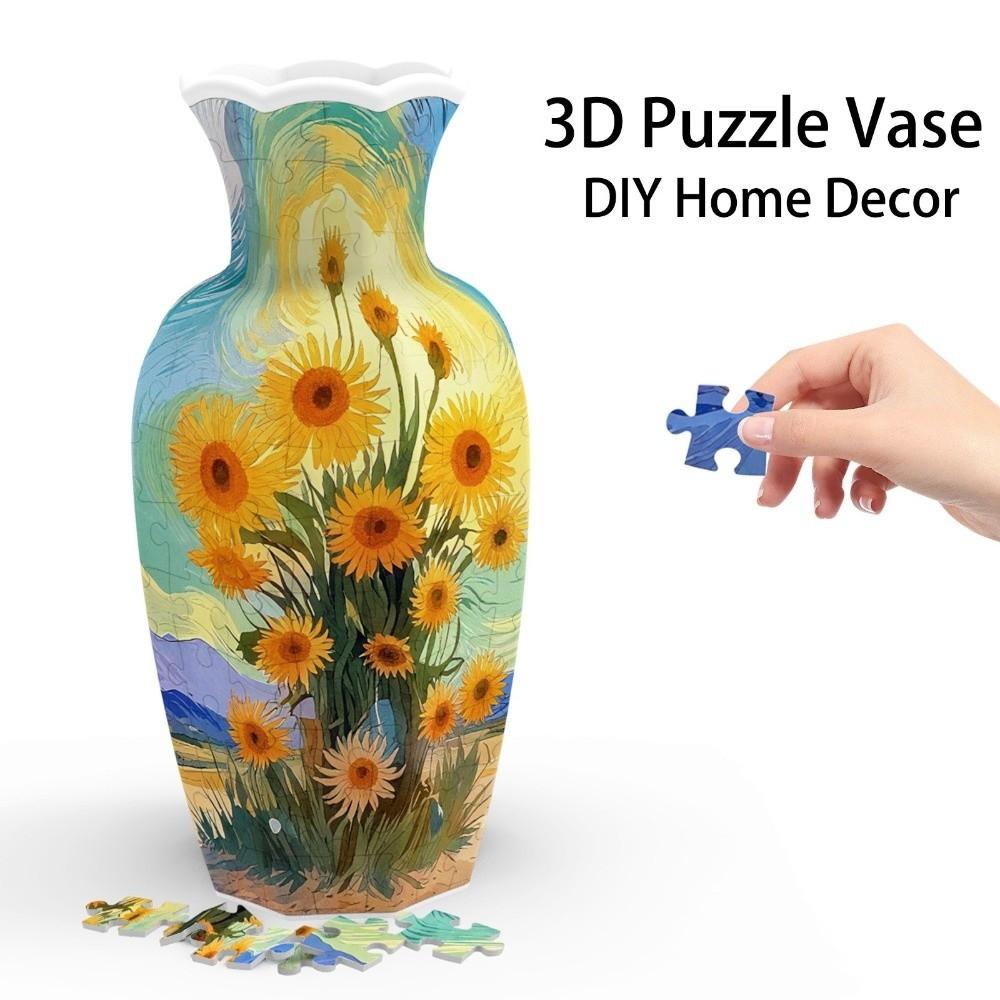 Artistic 3D Puzzle Vase Waterproof Flower Vase Jigsaw Home Decoration Vase  Housewarming Gift