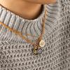 Dripping Oil Diamond-Encrusted Evil Eye Pendant Necklace, Light Luxury Niche Titanium Steel Choker for Women