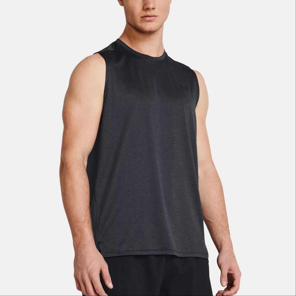 Under Armour Tech™ Vent Solid Loose Breathable Lightweight Crew Neck Sleeveless Tank Top Men Tops Black 1384290-001