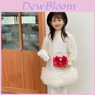 Borsa a Mano Adorabile Dolce con Fiocco e Perle per Bambini con Design Floreale Perfetta per l'Uso Quotidiano