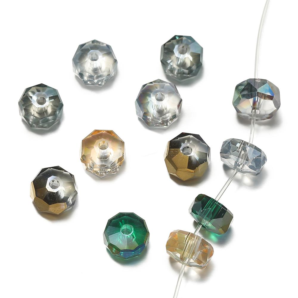 10Pcs 4.5*7.5mm Crystal Faceted Beads Spacer Loose Beads for DIY Bracelet Necklace Jewelry Making Supplies Accessories