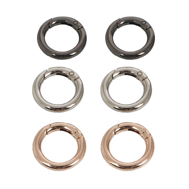Metal Round Single Ring Buckle Hook Keychain - Bags & Luggage Accessories