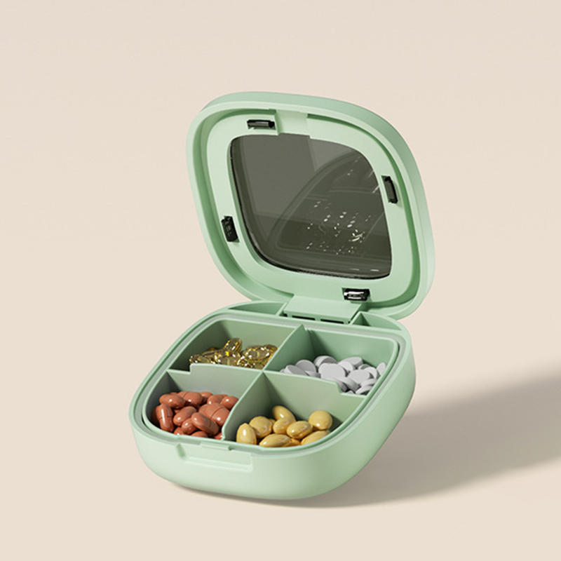 

4/6Grids Organizer Container For Tablets Travel Pill Box With Seal Ring Small Box For Tablets Wheat Straw Container For Medicine