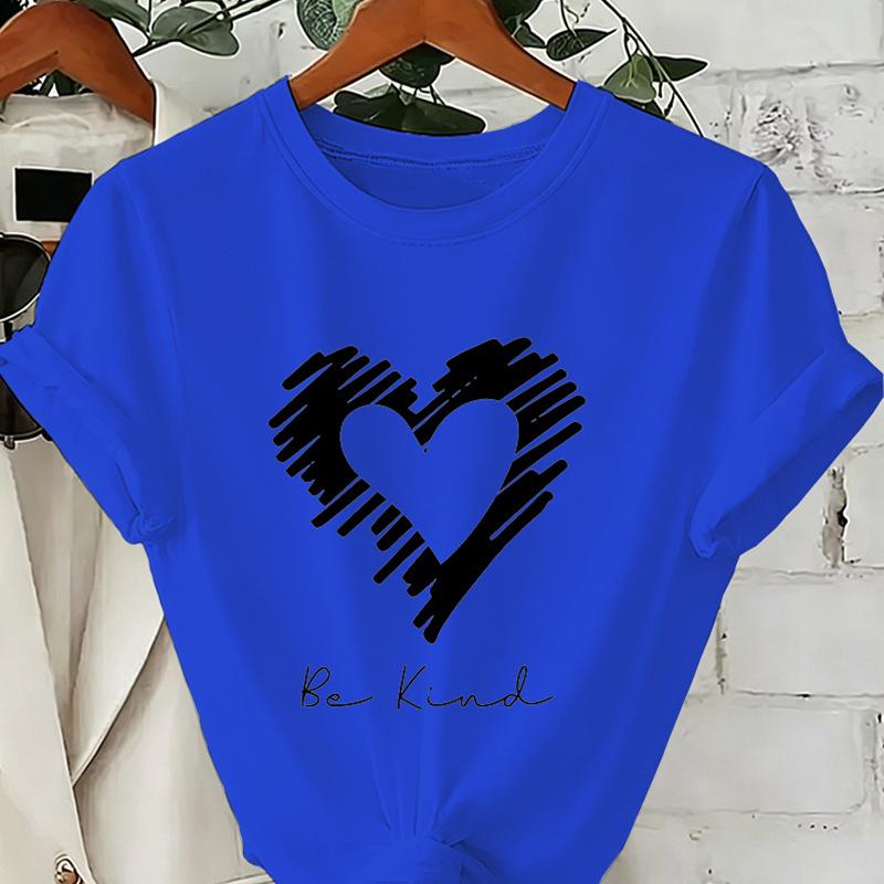 Be Kind Heart Graphic Tshirt Unisex Casual O Neck Short Sleeve Printed Tee Positive Kindness Streetwear Tops For Unisex Unisex