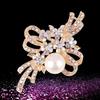 Lanhao Hot-Selling Pearl Swan Rhinestone Flower Brooch - Japanese & Korean Fashion Accessories for Women