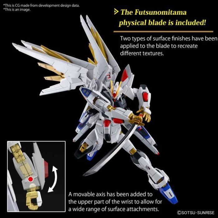 Plastikmodell - Bandai Spirits - Mighty Strike Freedom Gundam - Maßstab 1/144 - Dynamische Posen - 3D-Metallaufkleber