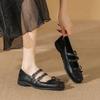 Fashion Silver Fishing Light Ballet Shoes for Women Wearing Fairy Style Bow Bow Square Toe Flat Mary Jane Shoes with Skirt and Pumps