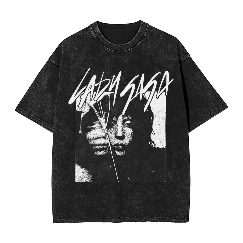 Tricouri Spălate 2026 Lady Gaga Mayhem Hip Hop Retro Vintage High Street Streetwear Tricouri cu Mânecă Scurtă cu Imprimeu Top Bărbați Femei Harajuku