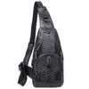 Men's Korean Style Crocodile Pattern Crossbody Chest Bag - Trendy and Sporty for Business Commute