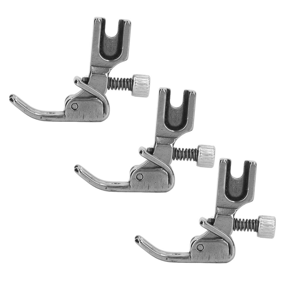 3pcs Shirring Foot Adjustable Distance Glossy Appearance Steel Sewing Presser Foot for Industrial