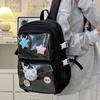 Transparent Anime Ryggsäck för Skolan, Vattentät Nylon JK-väska med Ryggskydd, Unisex Söt Expanderbar Ryggsäck