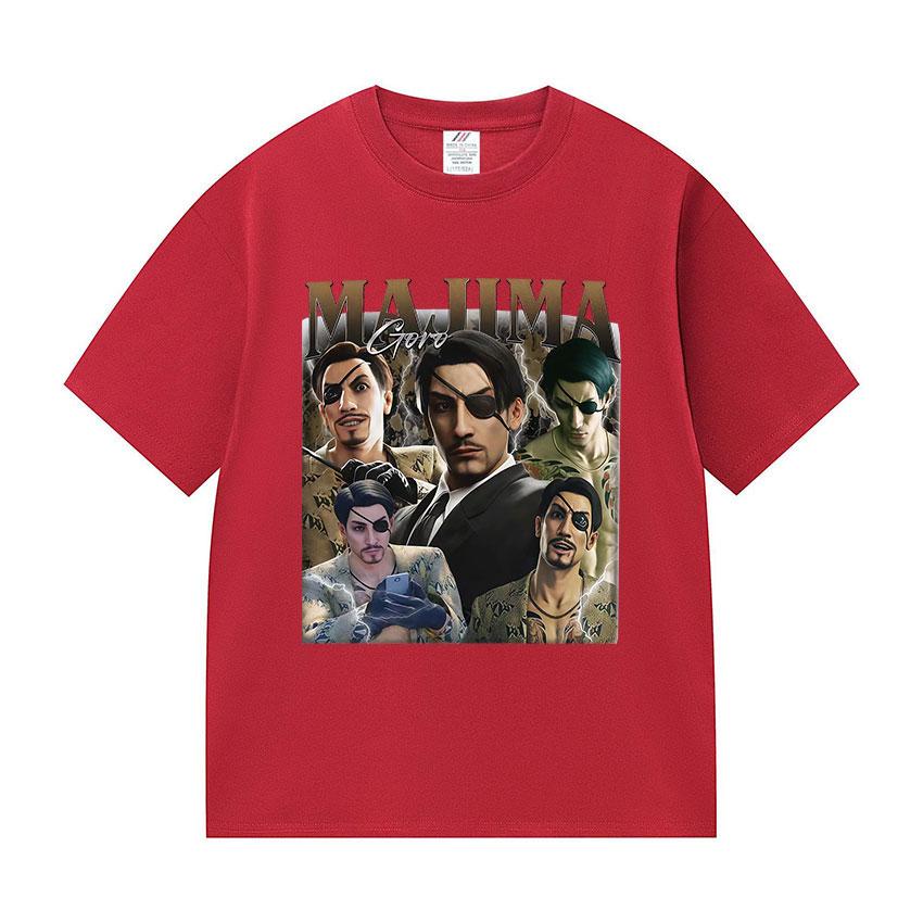 Limited Goro Majima Graphic Print T Shirt Mens Fashion Game Cosplay Short Sleeve Tshirts Man Vintage Oversized Cotton Tshirt