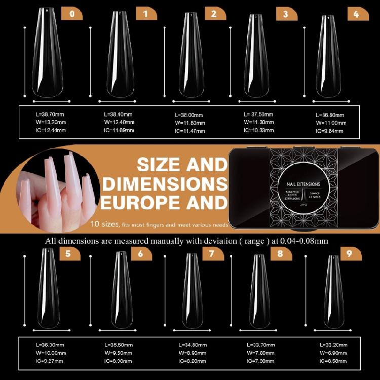 Versatile Clear Gel Nail Tips Transparent Nail Extensions Great for Daily Wear