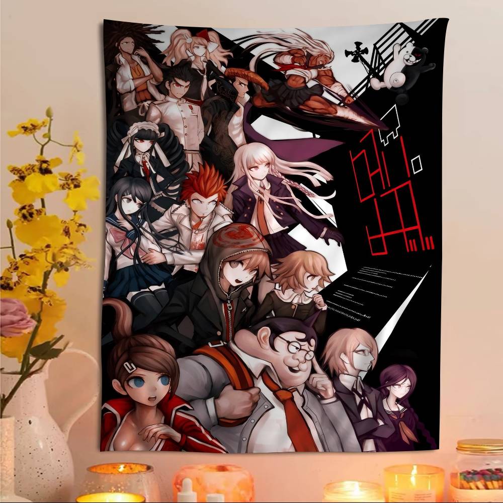 Anime Game Danganronpa Chart Tapestry Art Science Fiction Room Home Decor Cheap Hippie Wall Hanging