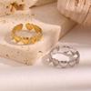 Textured Heart Open Adjustable Stainless Steel Ring for Women – Non-fading Fashion Jewelry