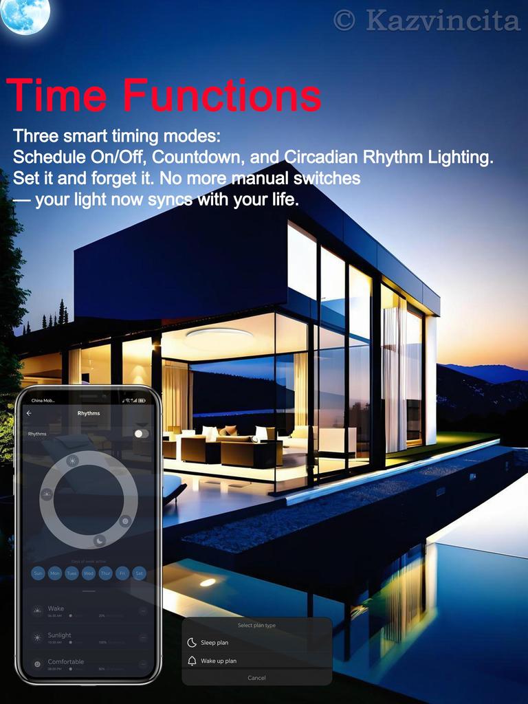 Chysongoods 50cm 55W LED Deckenleuchte Dimmbar & Farbtemperatur Einstellbar RGB Ambiente Integrierter Bluetooth-Lautsprecher Alexa Kompatibel für den Innenbereich