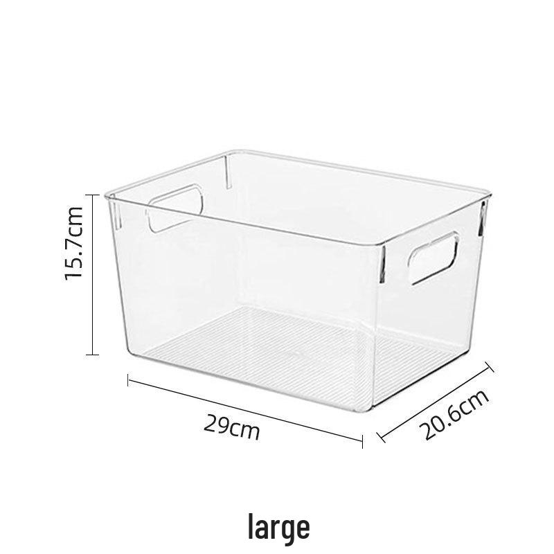 Transparent PET Storage Box for Books, Snacks, Fruits, Vegetables, and Kitchen Organization