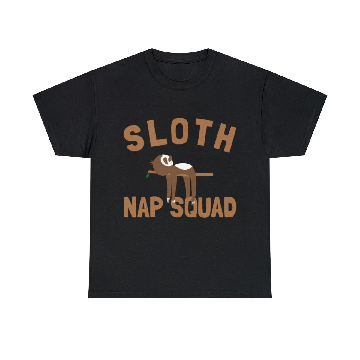 Sloth Nap Squad Graphic Tee Shirt, S-5XL 3XL