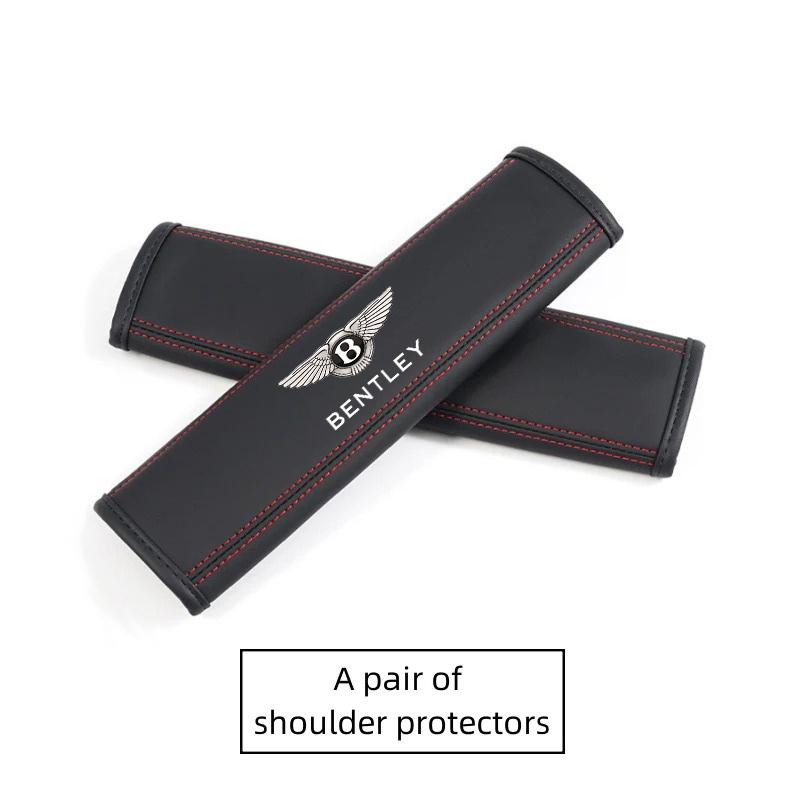 

Leather Car Headrest Neck Pillow Cover Seat Belt Shoulder Pads for New Bentley Flying Spur Continental GT Bentayga Mulsanne