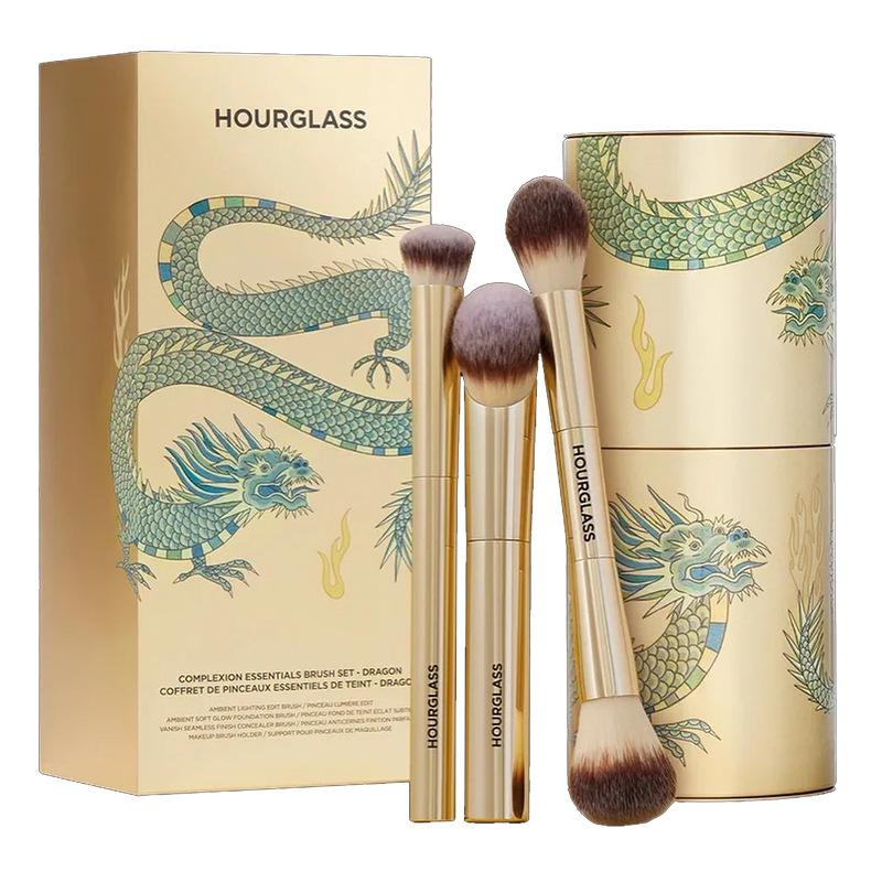 HOURGLASS Complete Makeup Brush Set: Powder, Blush, Foundation, Eyeshadow, Concealer, Lip Brushes.