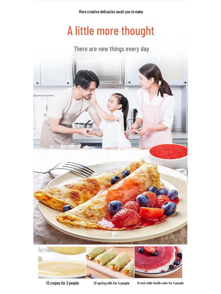 Electric Crepe & Pancake Maker: Spring Roll, Layered Pancake, Breakfast & BBQ Griddle.